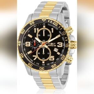 Invicta Two-Tone Stainless Steel Chronograph Watch - Black Dial 45MM NEW IN BOX!